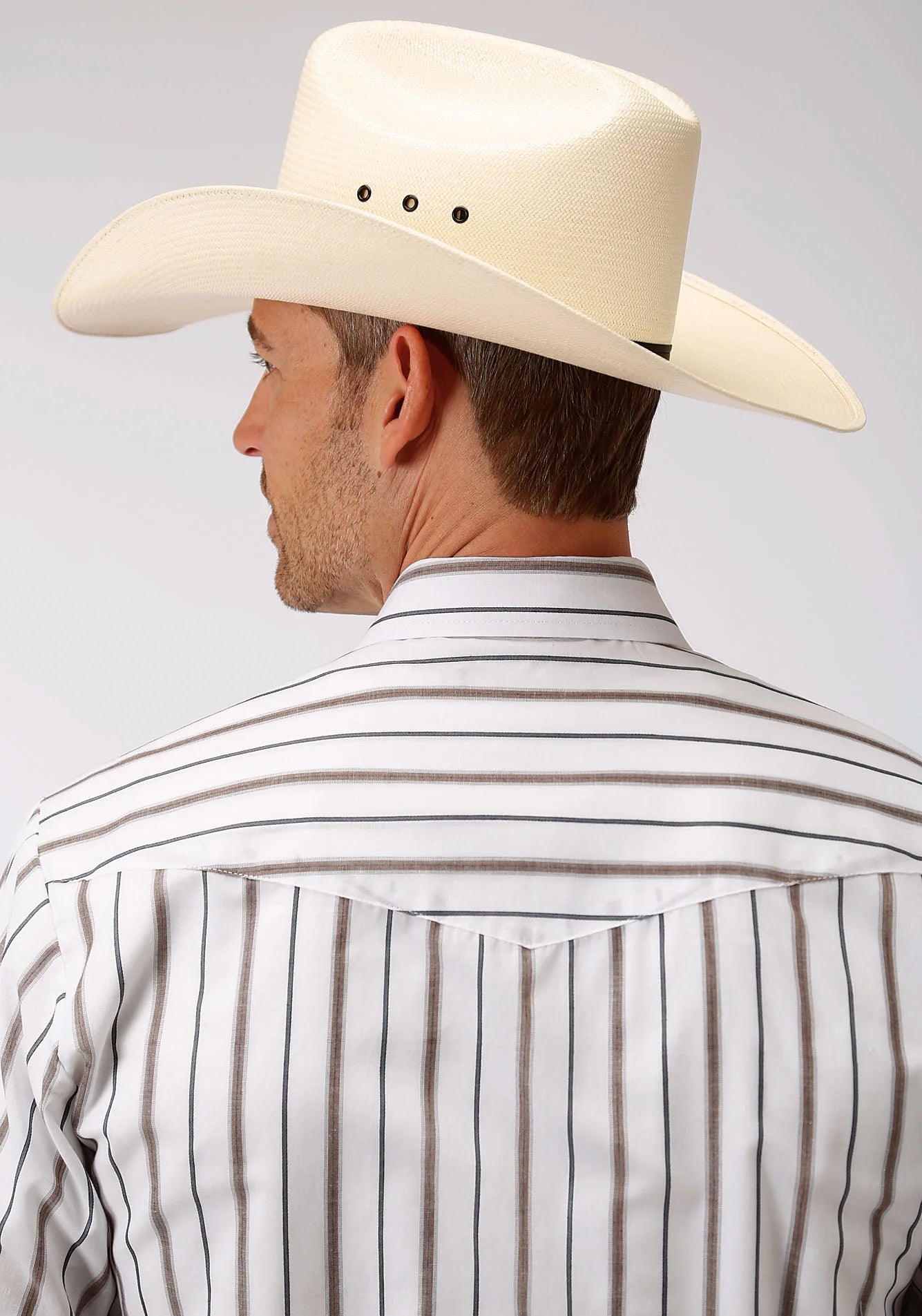Cream & Grey Stripe