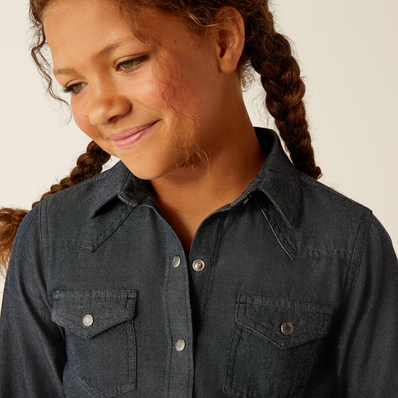 Girls Chambray Snap