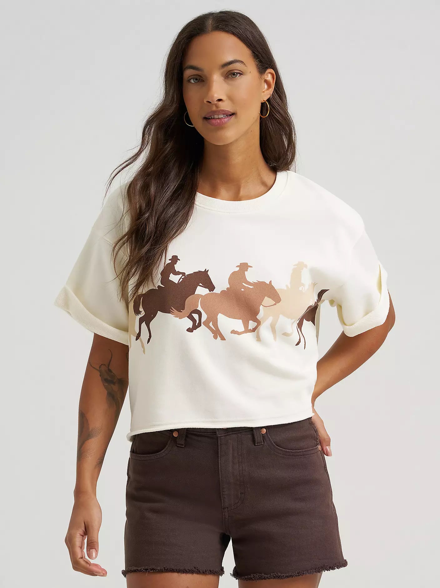 Women's Short Sleeve Crew Sweatshirt