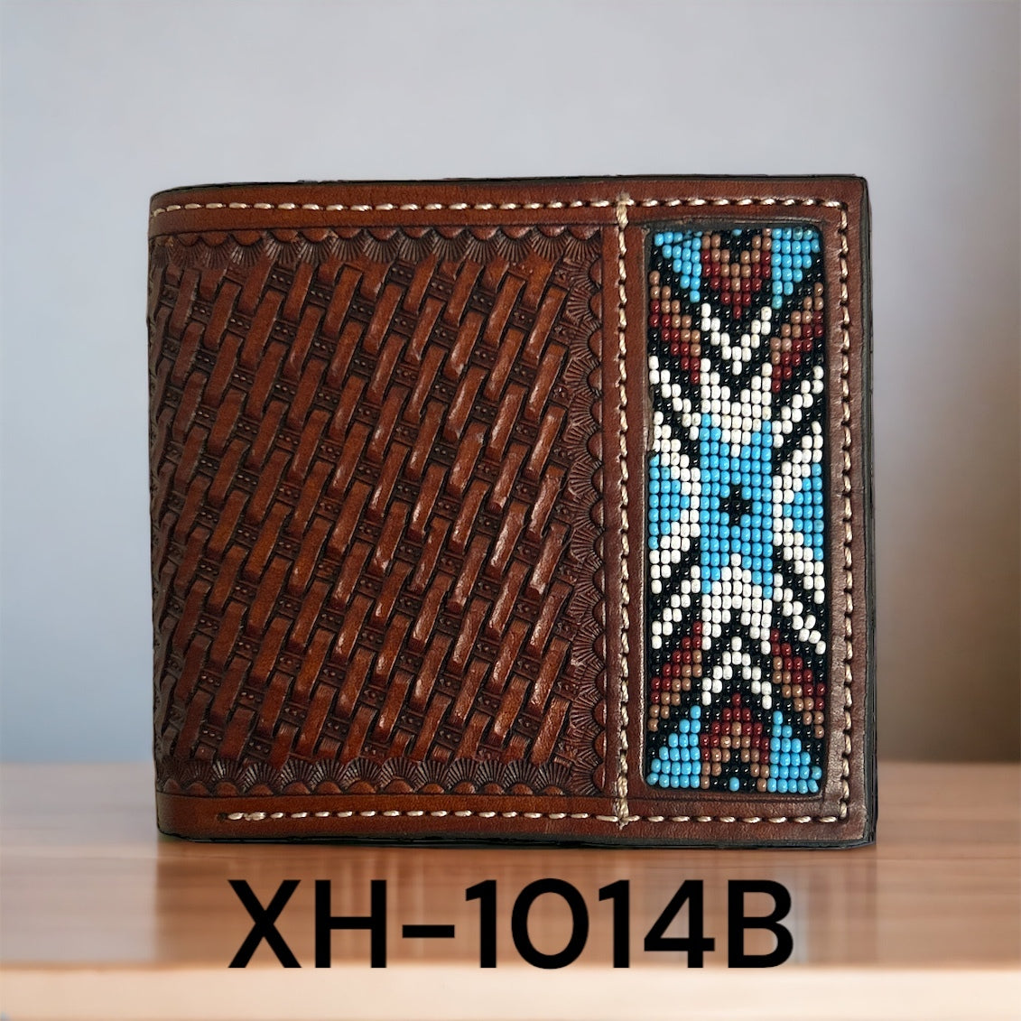 Twisted X Basket Weave Bifold Beaded edge