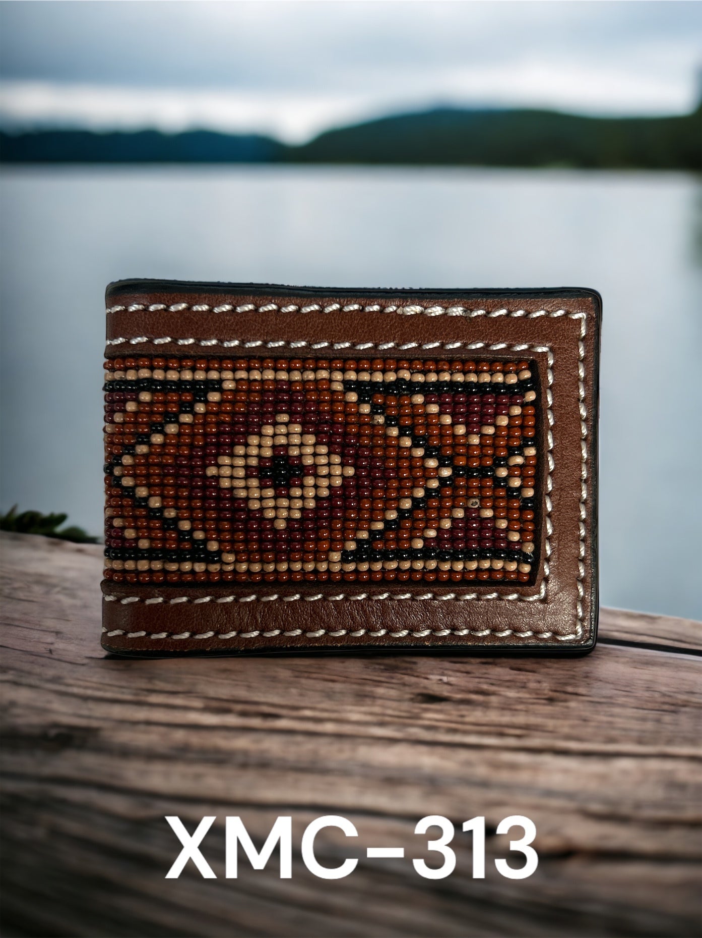 Twisted X Money Clip Brown beaded
