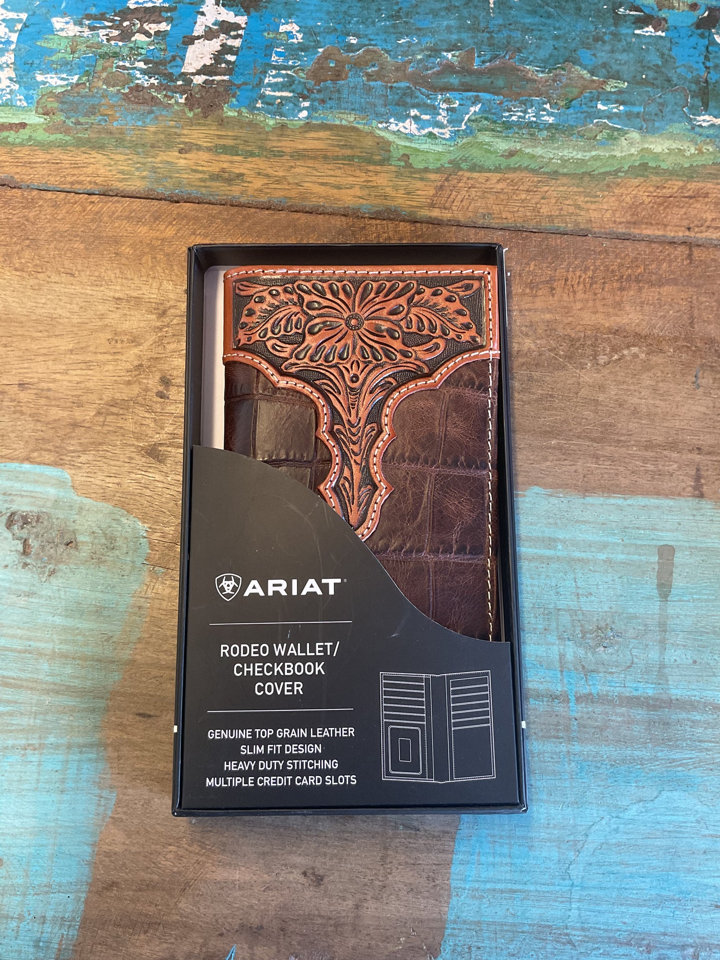 Croc Tooled Checkbook