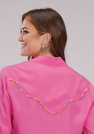 Solid pink rayon