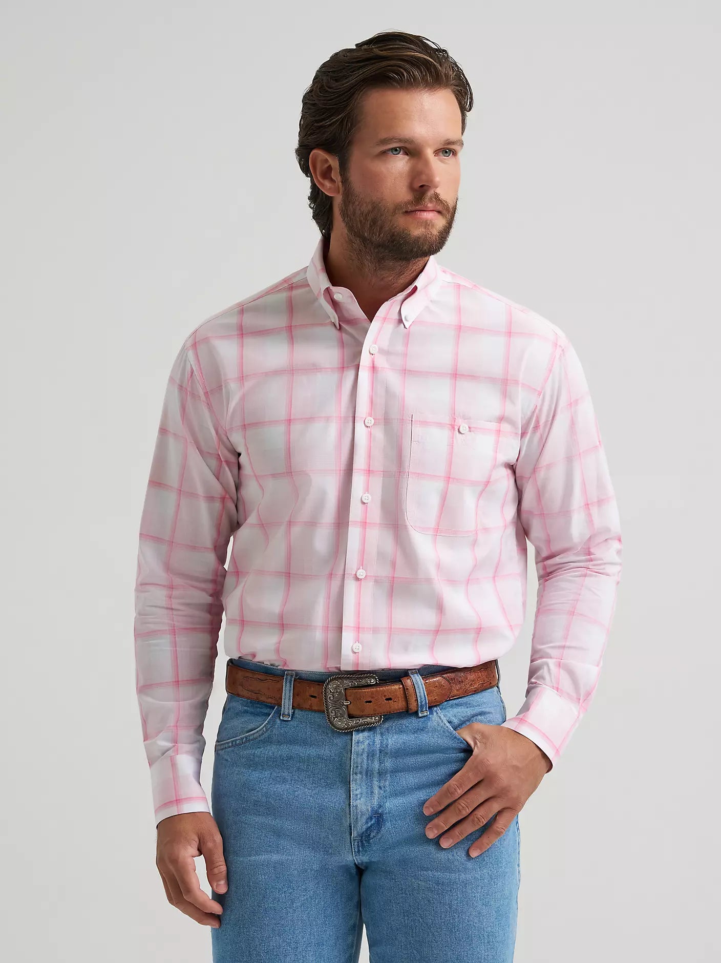 Wrangler Bucking Cancer Button Down