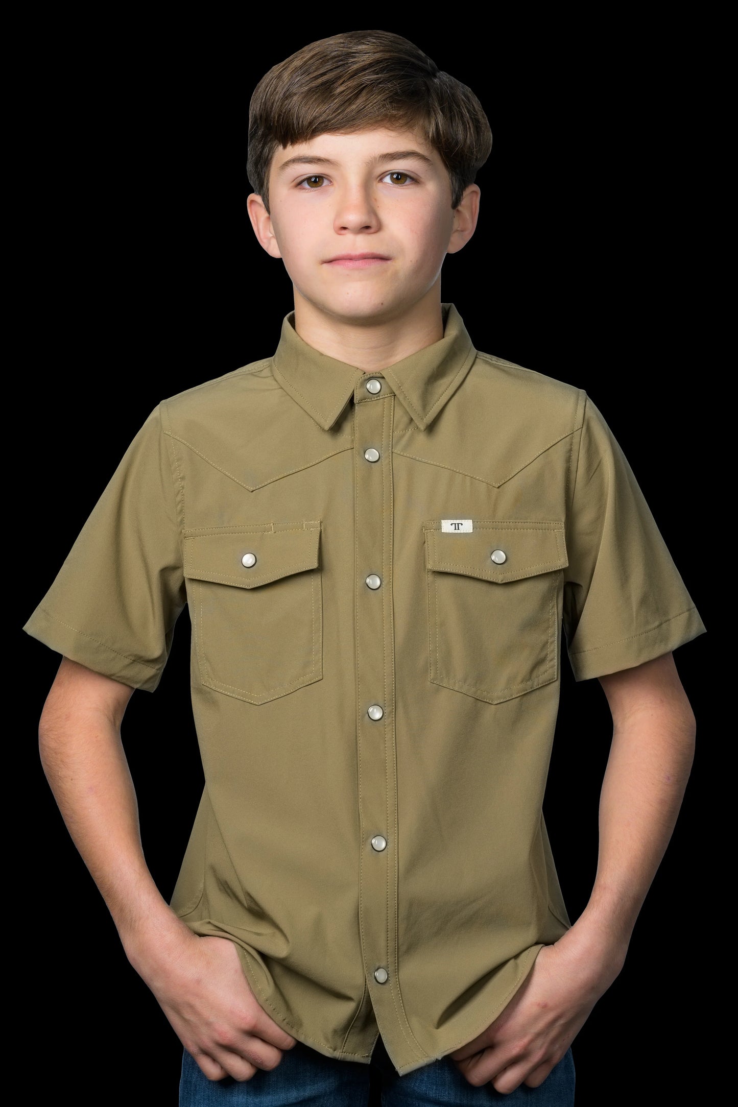 Boys Khaki Ferrell Short Sleeve