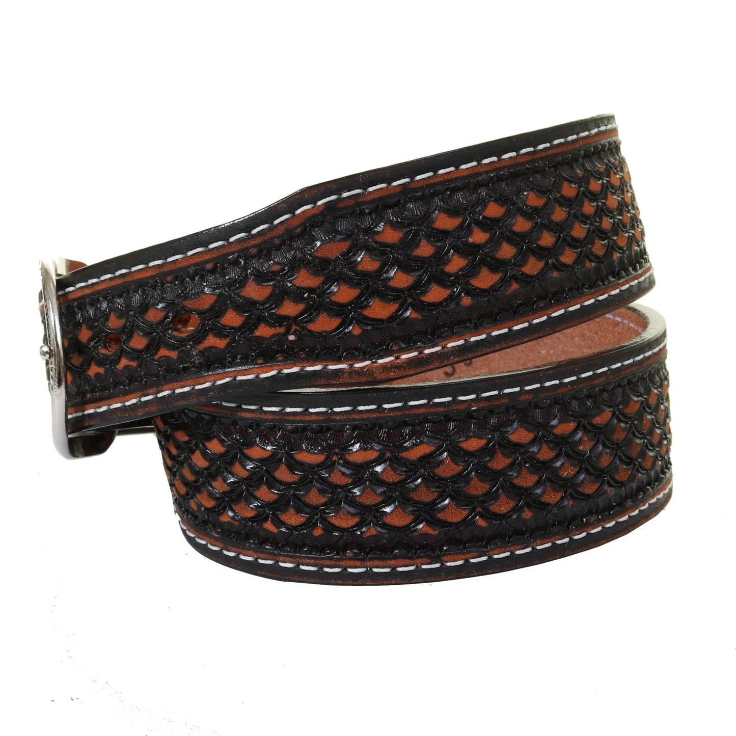 Black Vintage Snake Tooled Belt