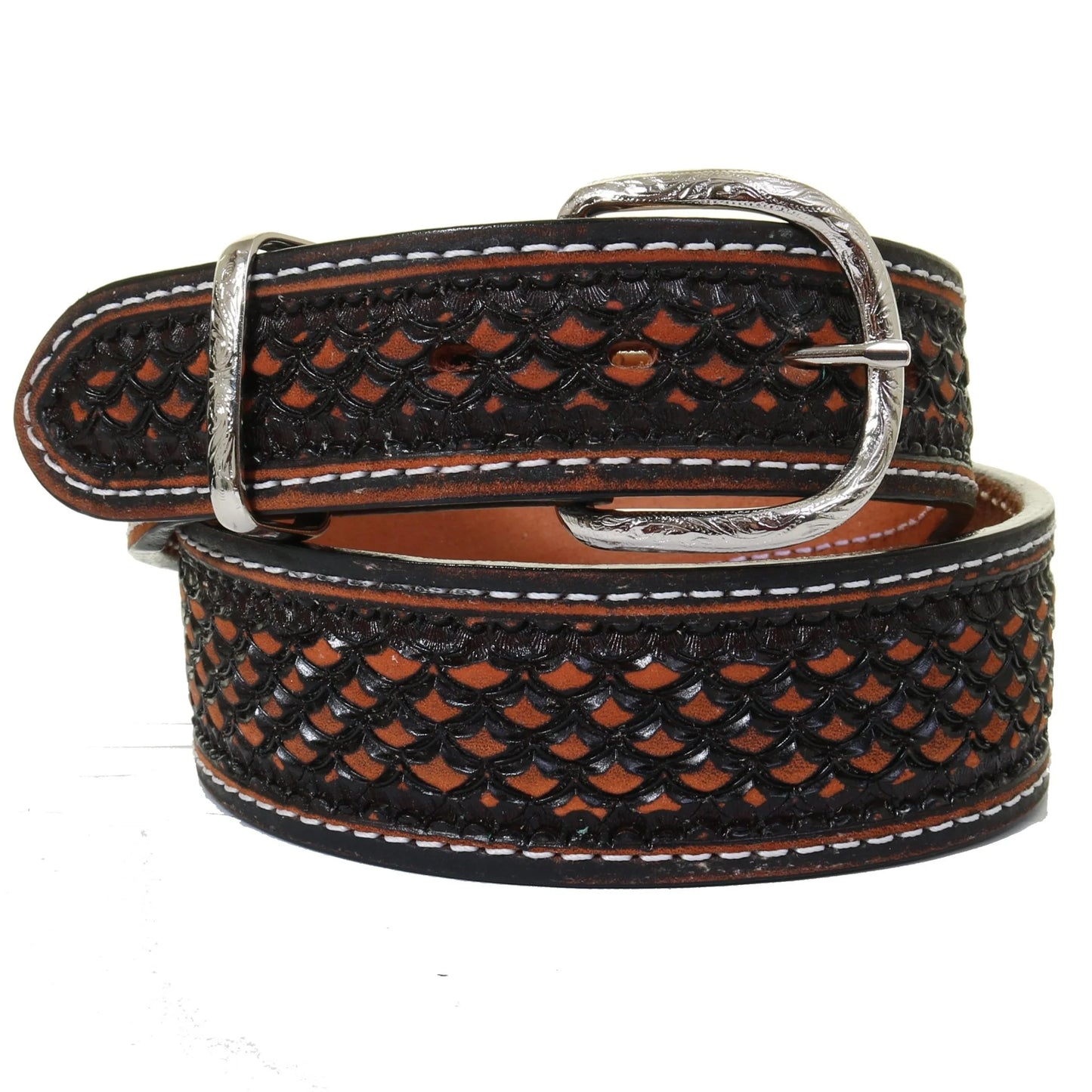 Black Vintage Snake Tooled Belt