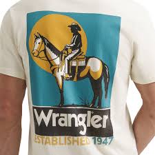 Wrangler Graphic Short Sleeve Pocket T-shirt - Regular Fit - Antique White