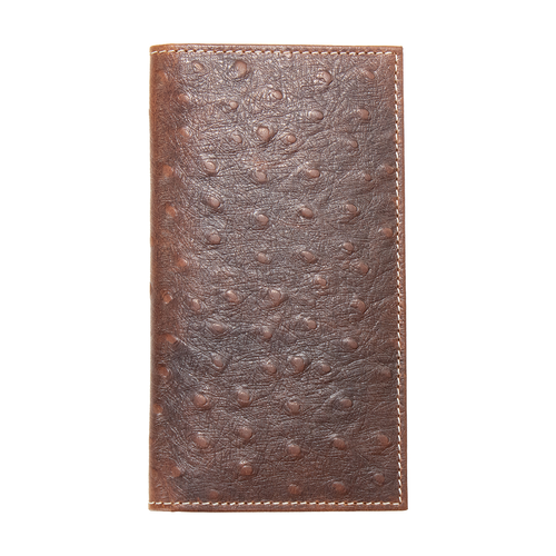 Nocona Ostrich Leather Brown Rodeo Wallet