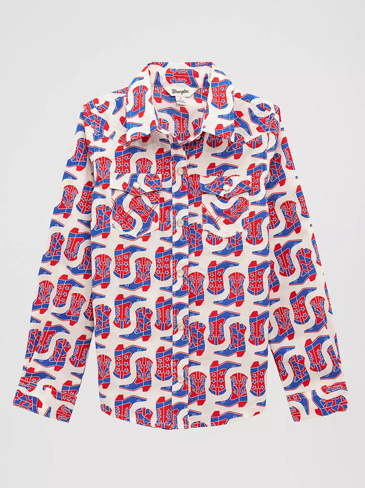 Girl's Cowgirl Boots Western Snap Shirt