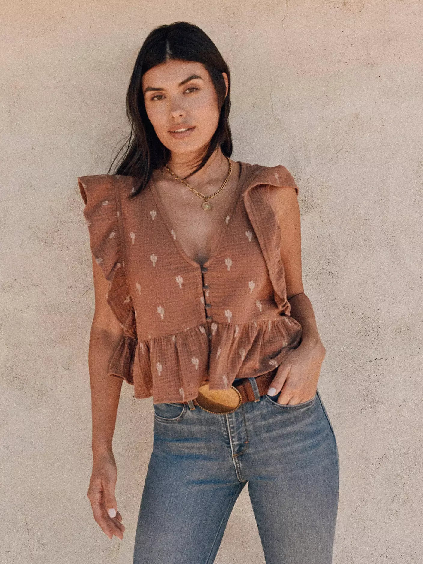Vintage Flutter Sleeve Blouse