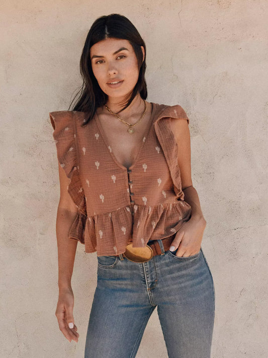 Vintage Flutter Sleeve Blouse