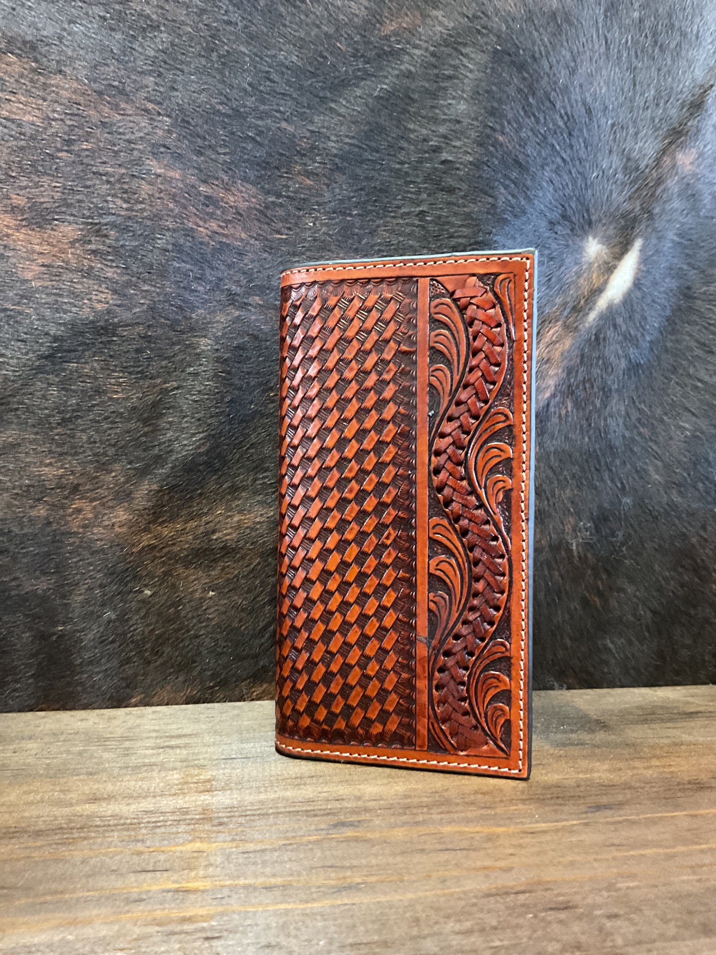 Basket Weave Rodeo Wallet/Checkbook