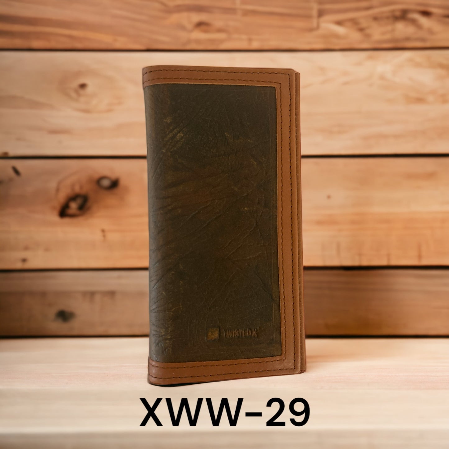 Twisted x Rodeo, Black leather with brick wash
