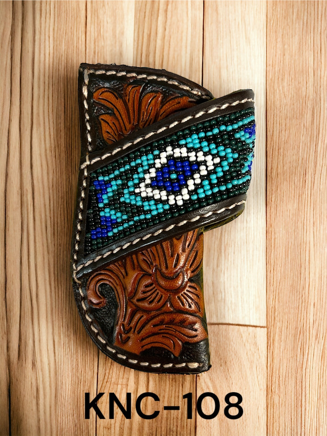 Blue Beaded Knife Sheath