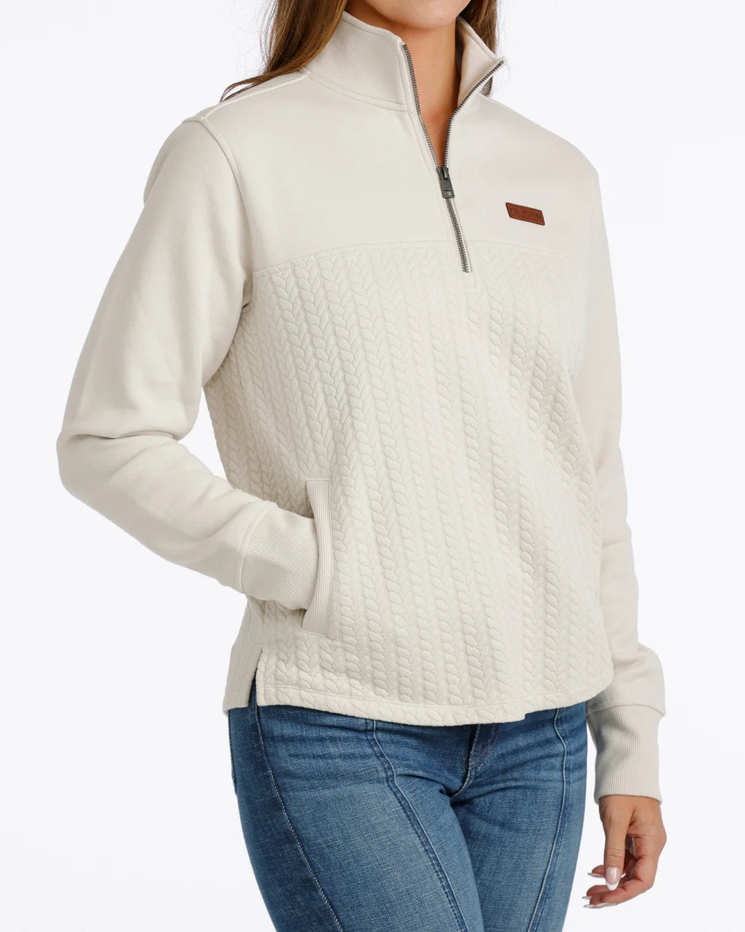 Cream 1/4 pullover