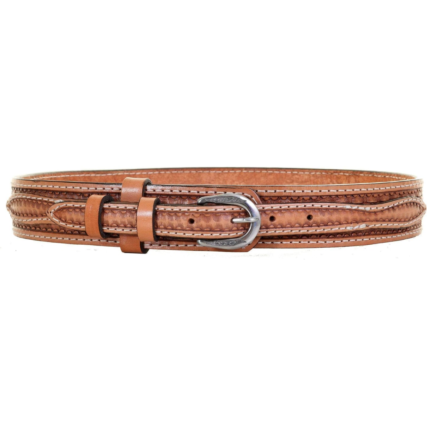 Basket Weave Tooled Ranger Belt