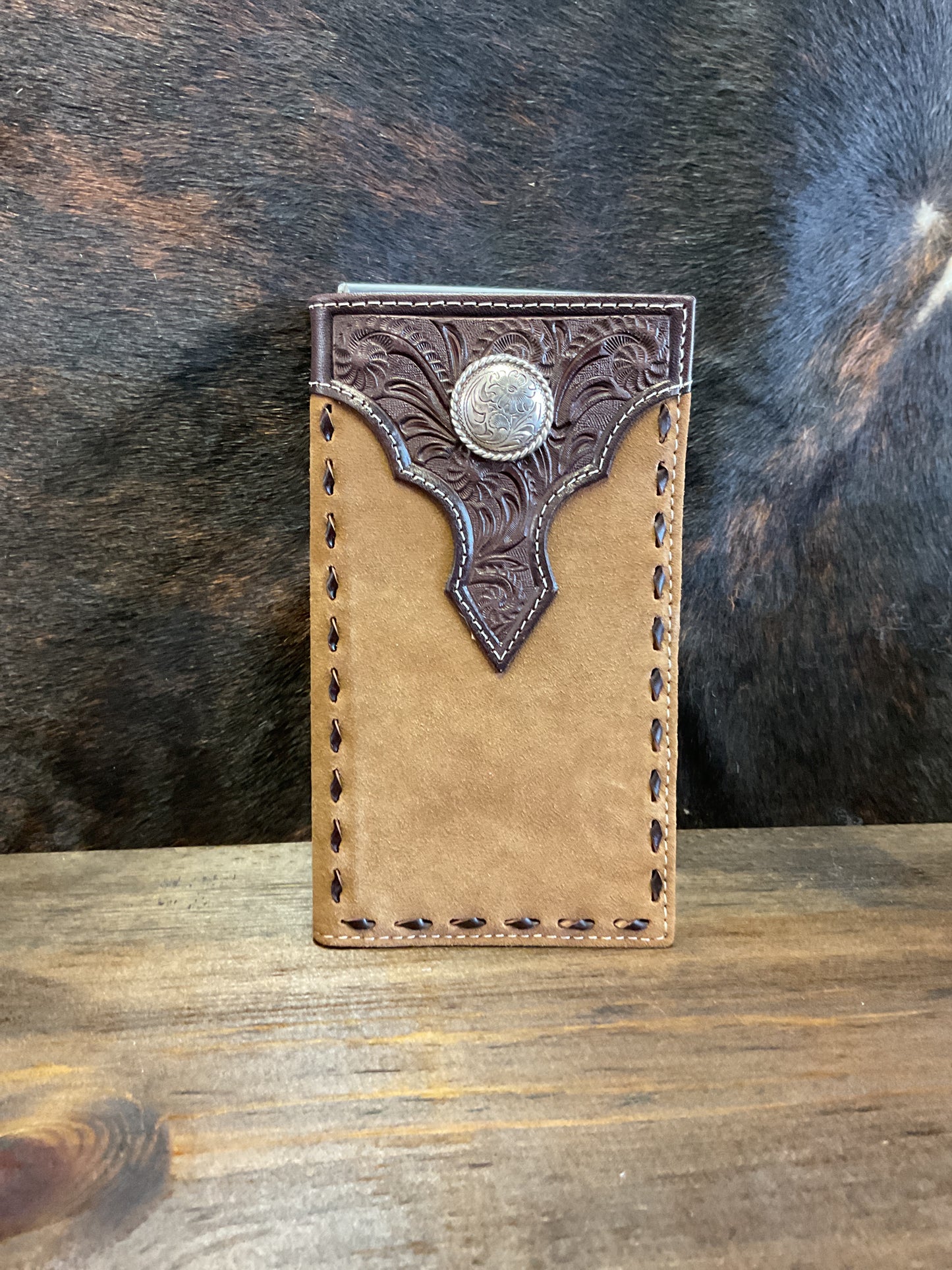 Suede stitched Rodeo wallet/checkbook
