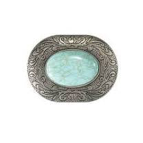 Turq oval buckle