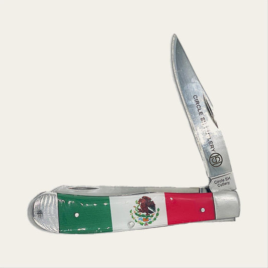 Circle SH Knife with Mexican Flag