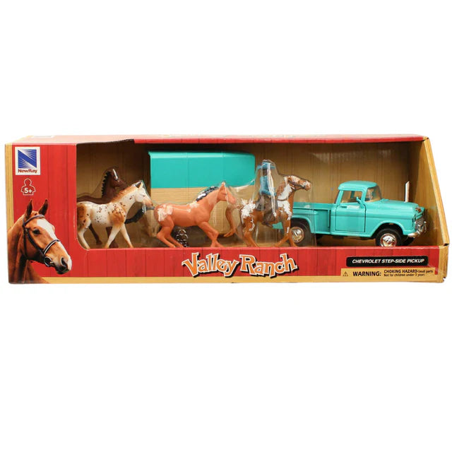 Chevy Pickup 1955 and Horse Trailer Toy by M&F