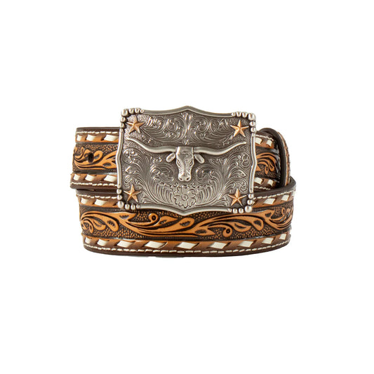 Cream Stitch Bull Belt