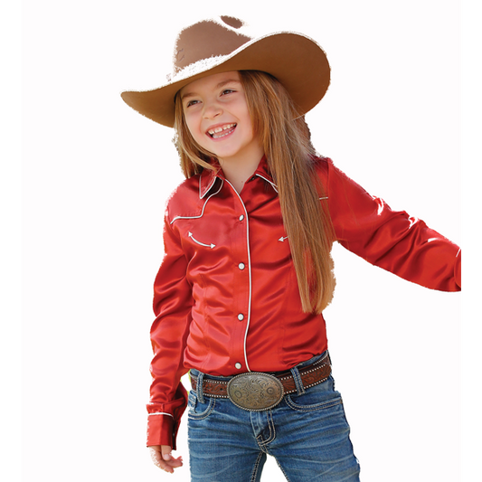 Girls Satin Red