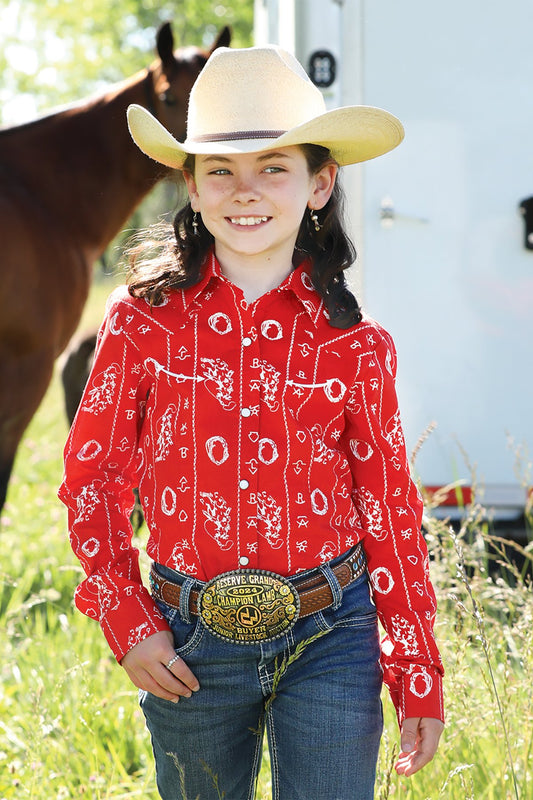 Red Button down