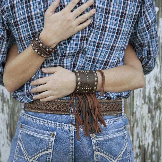 Brown Vintage Tooled Belt