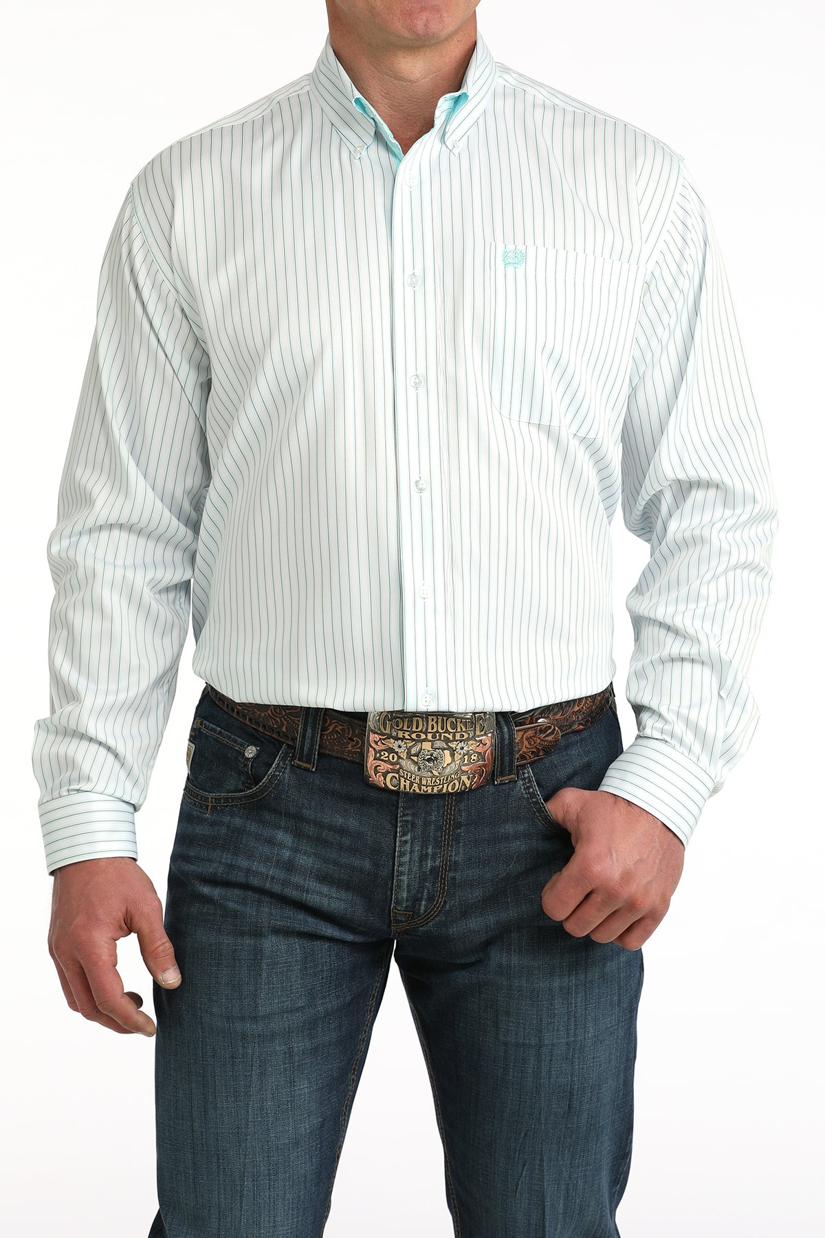Pin Teal Stripe