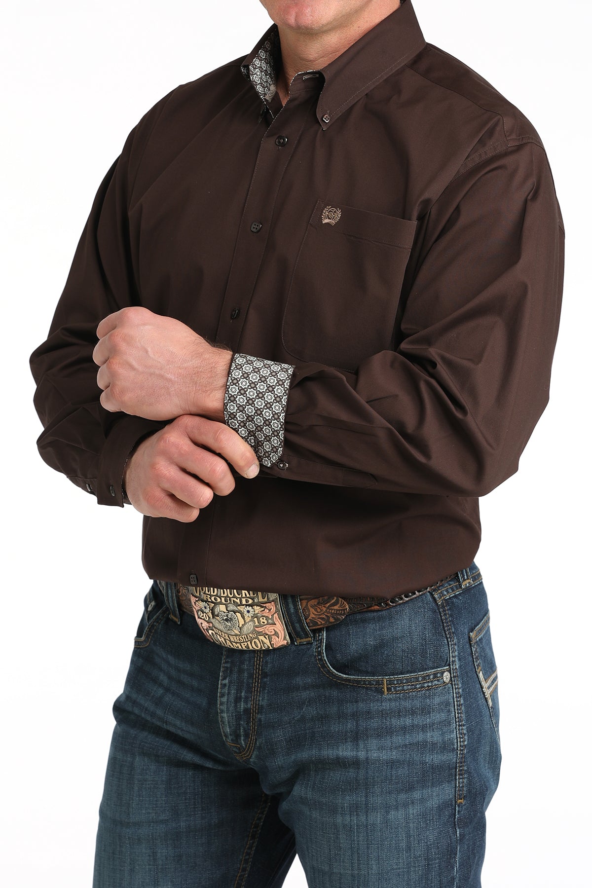 Men Solid Brown