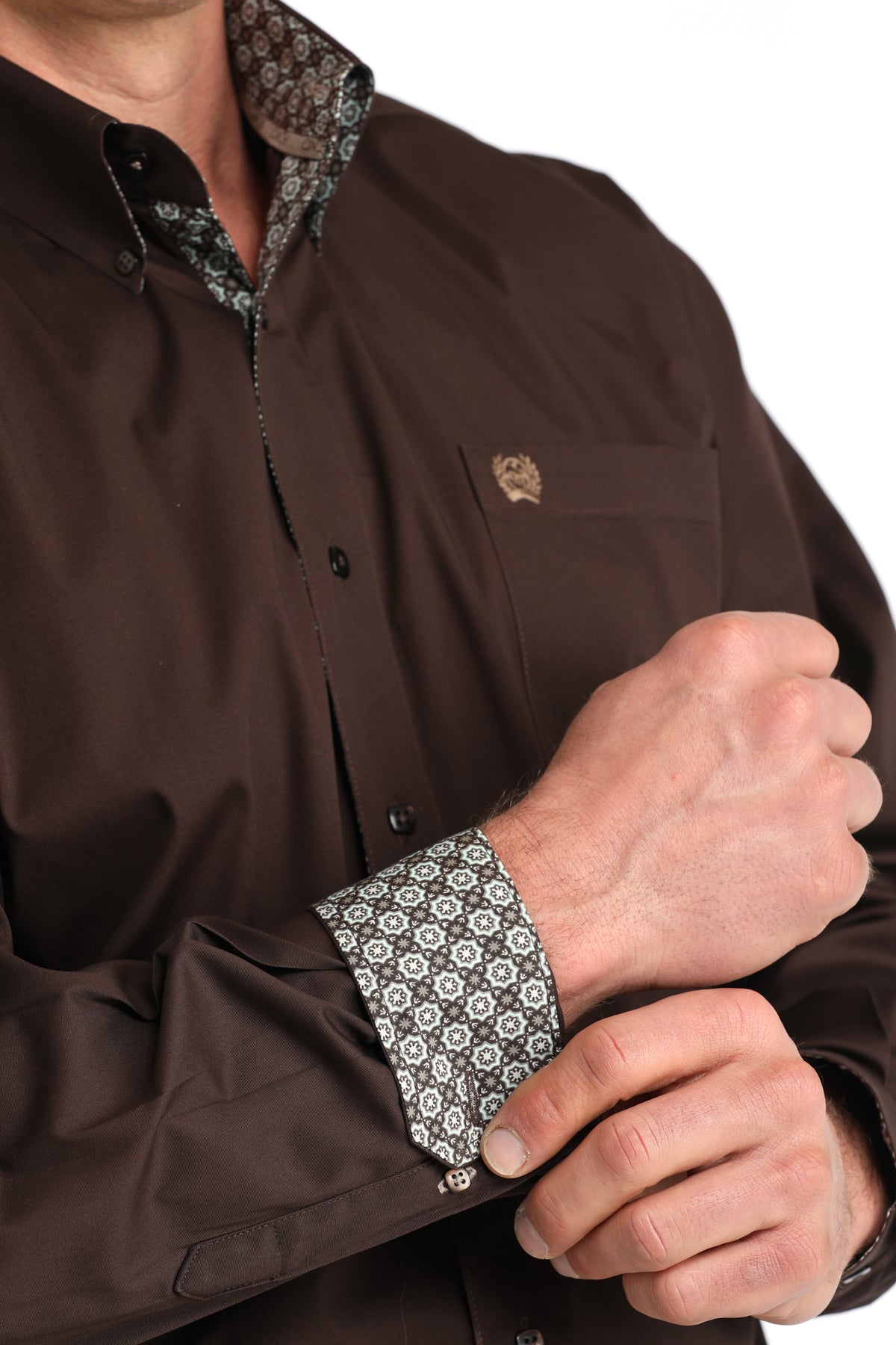 Men Solid Brown