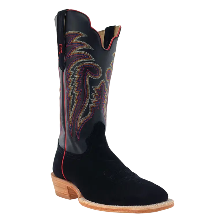 Black Roughout Square Toe
