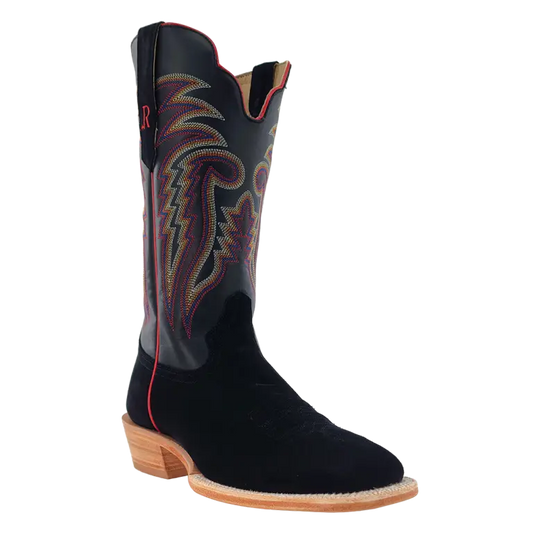 Black Roughout Square Toe