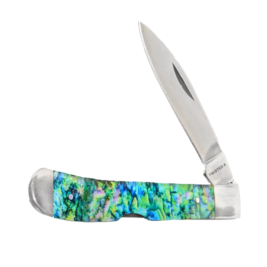 Twisted X Lockback, abalone print