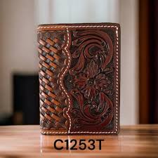 Ranger Belt Co Wallet Trifold Leather Floral