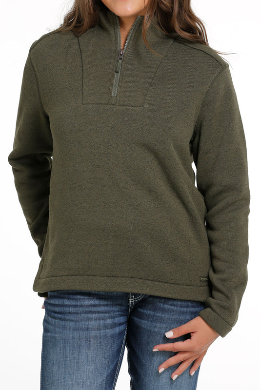 OLIVE HALF ZIP