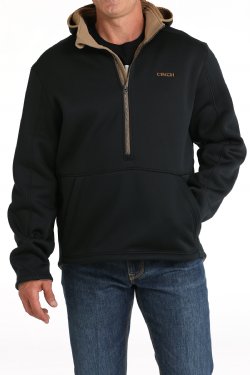 Black Jacket with Sherpa Hoodie